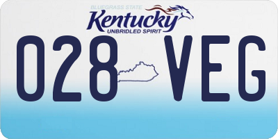 KY license plate 028VEG