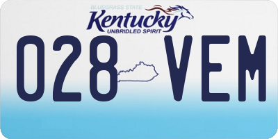 KY license plate 028VEM