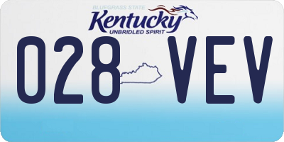 KY license plate 028VEV