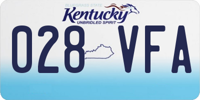 KY license plate 028VFA