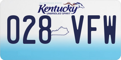 KY license plate 028VFW