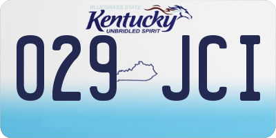 KY license plate 029JCI