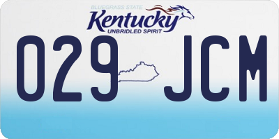 KY license plate 029JCM