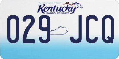 KY license plate 029JCQ