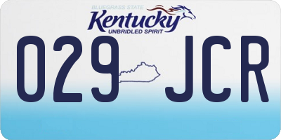 KY license plate 029JCR