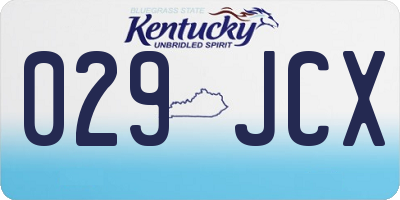 KY license plate 029JCX