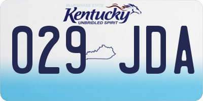 KY license plate 029JDA