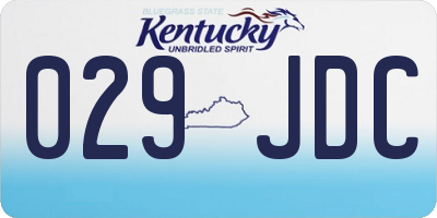 KY license plate 029JDC