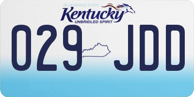 KY license plate 029JDD