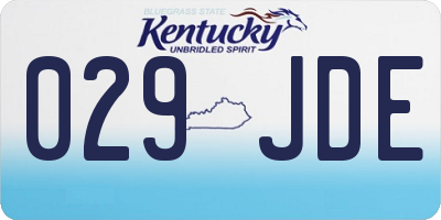 KY license plate 029JDE