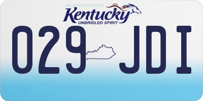 KY license plate 029JDI