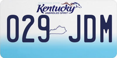 KY license plate 029JDM