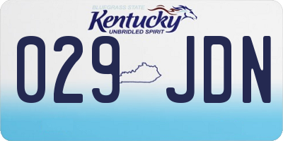 KY license plate 029JDN