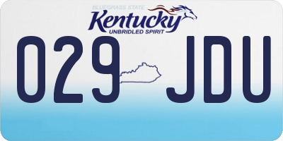 KY license plate 029JDU