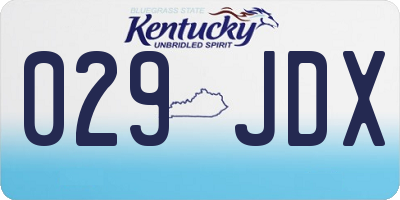 KY license plate 029JDX