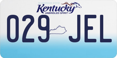 KY license plate 029JEL