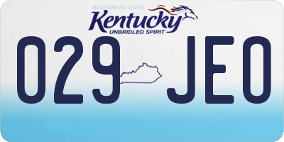 KY license plate 029JEO