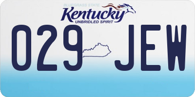 KY license plate 029JEW