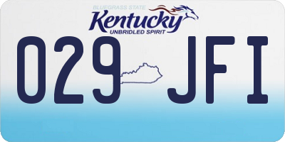 KY license plate 029JFI