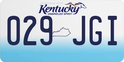 KY license plate 029JGI