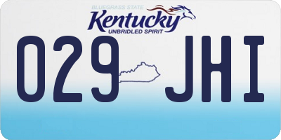 KY license plate 029JHI