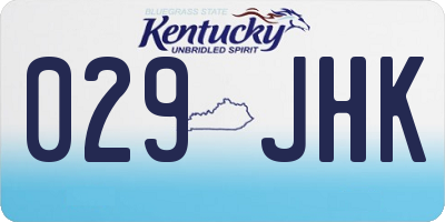 KY license plate 029JHK