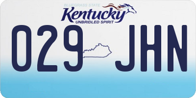 KY license plate 029JHN