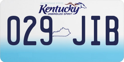 KY license plate 029JIB