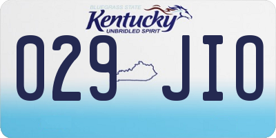 KY license plate 029JIO