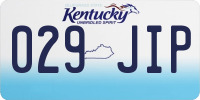 KY license plate 029JIP