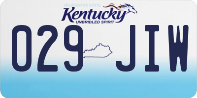 KY license plate 029JIW