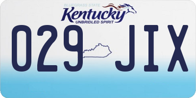 KY license plate 029JIX