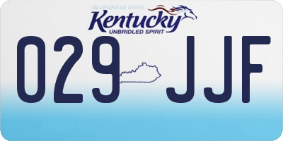 KY license plate 029JJF
