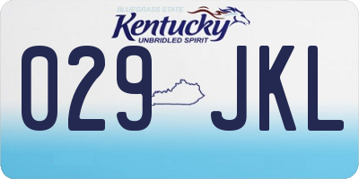 KY license plate 029JKL