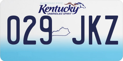 KY license plate 029JKZ