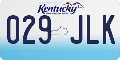 KY license plate 029JLK