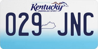 KY license plate 029JNC