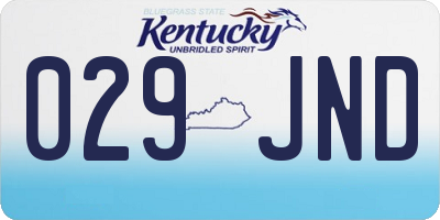 KY license plate 029JND