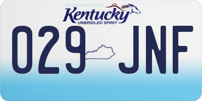 KY license plate 029JNF