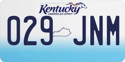 KY license plate 029JNM