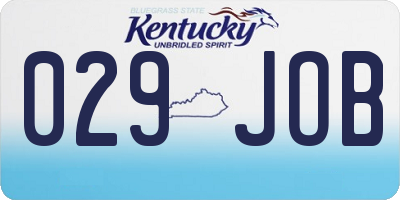 KY license plate 029JOB