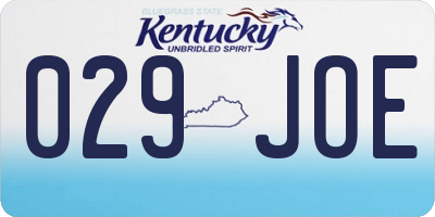 KY license plate 029JOE