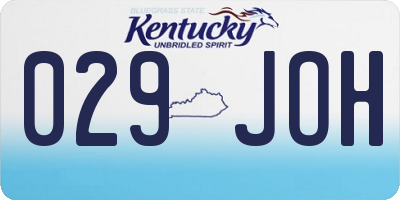 KY license plate 029JOH
