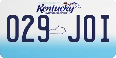 KY license plate 029JOI