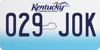 KY license plate 029JOK