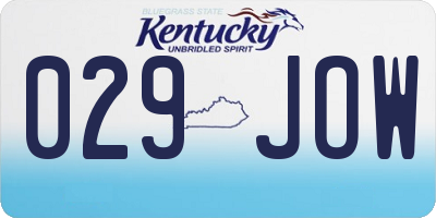KY license plate 029JOW