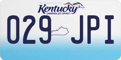 KY license plate 029JPI