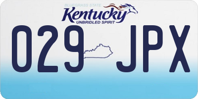 KY license plate 029JPX