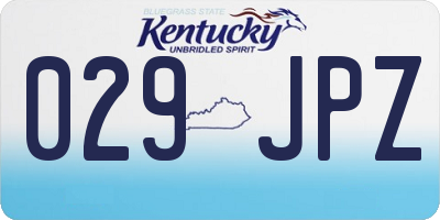 KY license plate 029JPZ
