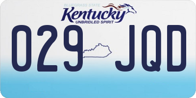 KY license plate 029JQD